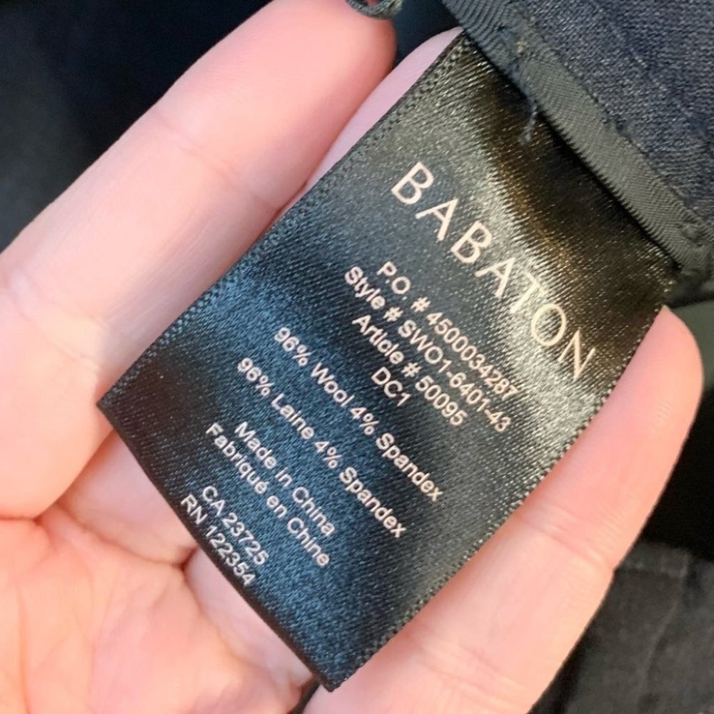 Aritzia Babaton Women’s Pants Pleated Straight Leg Trousers Whimsigoth navy blue - Picture 12 of 14